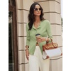 image:imageGRACE KARIN Cardigan Sweaters for Women 2026 Button Down Long Sleeve Cardigans Scalloped Open Front Lightweight SweaterSage Green