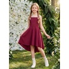 image:imageGRACE KARIN Girls Formal Party Dress Bow Back High Low Birthday Graduation Dance Flower Girl Bridesmaid Wedding 714Burgundy