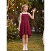 image:imageGRACE KARIN Girls Formal Party Dress Bow Back High Low Birthday Graduation Dance Flower Girl Bridesmaid Wedding 714Burgundy