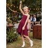 image:imageGRACE KARIN Girls Formal Party Dress Bow Back High Low Birthday Graduation Dance Flower Girl Bridesmaid Wedding 714Burgundy