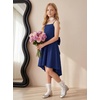 image:imageGRACE KARIN Girls Formal Party Dress Bow Back High Low Birthday Graduation Dance Flower Girl Bridesmaid Wedding 714Navy