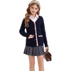 image:imageGRACE KARIN Girls Sweater Cardigan Uniform V Neck Button Knit Fall Kid Jacket Size 614Navy Blue