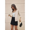 image:imageGRACE KARIN Womens Wool Blend Long Sleeve V Neck Button Up Lightweight Cardigan Sweater Open Front Dressy Casual ShrugsApricot