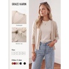 image:imageGRACE KARIN Womens Wool Blend Long Sleeve V Neck Button Up Lightweight Cardigan Sweater Open Front Dressy Casual ShrugsApricot