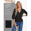 image:imageGRACE KARIN Womens Wool Blend Long Sleeve V Neck Button Up Lightweight Cardigan Sweater Open Front Dressy Casual ShrugsBlack