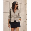 image:imageGRACE KARIN Womens Wool Blend Long Sleeve V Neck Button Up Lightweight Cardigan Sweater Open Front Dressy Casual ShrugsKhaki