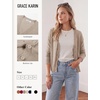 image:imageGRACE KARIN Womens Wool Blend Long Sleeve V Neck Button Up Lightweight Cardigan Sweater Open Front Dressy Casual ShrugsKhaki
