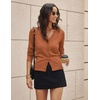 image:imageGRACE KARIN Womens Wool Blend Long Sleeve V Neck Button Up Lightweight Cardigan Sweater Open Front Dressy Casual ShrugsPumpkin Orange