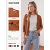 image:imageGRACE KARIN Womens Wool Blend Long Sleeve V Neck Button Up Lightweight Cardigan Sweater Open Front Dressy Casual ShrugsPumpkin Orange