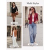 image:imageGRACE KARIN Womens Wool Blend Long Sleeve V Neck Button Up Lightweight Cardigan Sweater Open Front Dressy Casual ShrugsRed