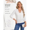 image:imageGRACE KARIN Womens Wool Blend Long Sleeve V Neck Button Up Lightweight Cardigan Sweater Open Front Dressy Casual ShrugsWhite