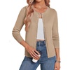 image:imageGRACE KARIN Cardigan Sweaters for Women 2026 Button Down Long Sleeve Cardigans Scalloped Open Front Lightweight SweaterKhaki