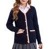 image:imageGRACE KARIN Girls Sweater Cardigan Uniform V Neck Button Knit Fall Kid Jacket Size 614Navy Blue