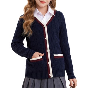 image:imageGRACE KARIN Girls Sweater Cardigan Uniform V Neck Button Knit Fall Kid Jacket Size 614Navy Blue