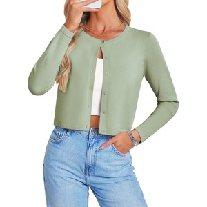 image:imageGRACE KARIN Cropped Cardigan Sweaters for Women Cotton Bolero Shrugs for Dresses Summer Fall Fashion Outfits Clothes 2026Light Green