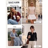 image:imageGRACE KARIN Cropped Cardigan Sweaters for Women Cotton Button up Sweater Oversized Knit Cardigans Trendy 2026Apricot