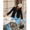 image:imageGRACE KARIN Cropped Cardigan Sweaters for Women Cotton Button up Sweater Oversized Knit Cardigans Trendy 2026Black