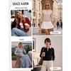 image:imageGRACE KARIN Cropped Cardigan Sweaters for Women Cotton Button up Sweater Oversized Knit Cardigans Trendy 2026Camel