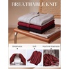 image:imageGRACE KARIN Cropped Cardigan Sweaters for Women Cotton Button up Sweater Oversized Knit Cardigans Trendy 2026Wine Red