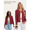 image:imageGRACE KARIN Cropped Cardigan Sweaters for Women Cotton Button up Sweater Oversized Knit Cardigans Trendy 2026Wine Red