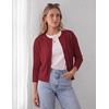 image:imageGRACE KARIN Cropped Cardigan Sweaters for Women Cotton Button up Sweater Oversized Knit Cardigans Trendy 2026Wine Red