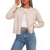 image:imageGRACE KARIN Cropped Cardigan Sweaters for Women Cotton Button up Sweater Oversized Knit Cardigans Trendy 2026Apricot