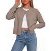 image:imageGRACE KARIN Cropped Cardigan Sweaters for Women Cotton Button up Sweater Oversized Knit Cardigans Trendy 2026Camel