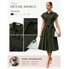 image:imageGRACE KARIN Womens Short Sleeve Shirt Dresses 2026 Summer Midi Button Down Dress Work Business Casual Dress with PocketsArmy Green