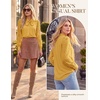image:imageGARCE KARIN Women Bow Tie Neck Tops 2026 Fall Lace Long Sleeve Blouse Business Dressy Casual Shirt Work Office FormalYellow