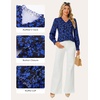 image:imageGRACE KARIN Womens Boho Floral Tops 2026 Fall Button Down Long Sleeve Blouses Dressy Casual V Neck Work Trendy ShirtsBlack Blue Floral