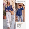 image:imageGRACE KARIN Womens Boho Floral Tops 2026 Fall Button Down Long Sleeve Blouses Dressy Casual V Neck Work Trendy ShirtsBlack Blue Floral