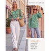 image:imageGRACE KARIN Womens Boho Floral Tops 2026 Fall Button Down Long Sleeve Blouses Dressy Casual V Neck Work Trendy ShirtsGreen