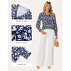 image:imageGRACE KARIN Womens Boho Floral Tops 2026 Fall Button Down Long Sleeve Blouses Dressy Casual V Neck Work Trendy ShirtsNavy Blue