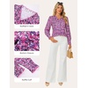 image:imageGRACE KARIN Womens Boho Floral Tops 2026 Fall Button Down Long Sleeve Blouses Dressy Casual V Neck Work Trendy ShirtsPurple