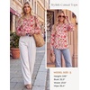 image:imageGRACE KARIN Womens Boho Floral Tops 2026 Fall Button Down Long Sleeve Blouses Dressy Casual V Neck Work Trendy ShirtsRed Pink Floral