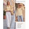 image:imageGRACE KARIN Womens Boho Floral Tops 2026 Fall Button Down Long Sleeve Blouses Dressy Casual V Neck Work Trendy ShirtsYellow White Floral