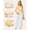 image:imageGRACE KARIN Womens Boho Floral Tops 2026 Fall Button Down Long Sleeve Blouses Dressy Casual V Neck Work Trendy ShirtsYellow White Floral