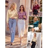 image:imageGRACE KARIN Womens Business Casual Tops Long Sleeve Work Satin Blouses Dressy V Neck Silk Shirts Fall Trendy OutfitsBlack