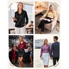 image:imageGRACE KARIN Womens Business Casual Tops Long Sleeve Work Satin Blouses Dressy V Neck Silk Shirts Fall Trendy OutfitsBlue