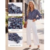 image:imageGRACE KARIN Womens Button Down Floral Print Shirts Dressy Casual Long Sleeve Blouses 2026 Business Work Outfits TopsNavy Blue Floral