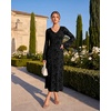 image:imageGRACE KARIN Womens Floral Long Sleeve DressesFormal Bodycon Wedding Guest DressV Neck Mesh Cocktail Maxi DressesBlack