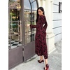 image:imageGRACE KARIN Womens Floral Long Sleeve DressesFormal Bodycon Wedding Guest DressV Neck Mesh Cocktail Maxi DressesDark Wine
