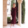 image:imageGRACE KARIN Womens Floral Long Sleeve DressesFormal Bodycon Wedding Guest DressV Neck Mesh Cocktail Maxi DressesDark Wine