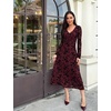 image:imageGRACE KARIN Womens Floral Long Sleeve DressesFormal Bodycon Wedding Guest DressV Neck Mesh Cocktail Maxi DressesDark Wine
