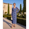 image:imageGRACE KARIN Womens Floral Long Sleeve DressesFormal Bodycon Wedding Guest DressV Neck Mesh Cocktail Maxi DressesGray Blue