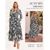 image:imageGRACE KARIN Womens Floral Long Sleeve Maxi Dress 2026 V Neck Fall Wedding Guest Outfits Boho Flowy Dresses with PocketsBlue Brown Leaves