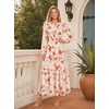 image:imageGRACE KARIN Womens Floral Long Sleeve Maxi Dress 2026 V Neck Fall Wedding Guest Outfits Boho Flowy Dresses with PocketsOrange Floral