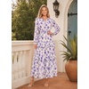 image:imageGRACE KARIN Womens Floral Long Sleeve Maxi Dress 2026 V Neck Fall Wedding Guest Outfits Boho Flowy Dresses with PocketsPurple Floral
