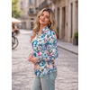 image:imageGRACE KARIN Womens Floral Long Sleeve Tops 2026 Summer V Neck Chiffon Blouses Dressy Casual Print Work Shirts Boho ClothesBlue Green Floral