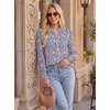 image:imageGRACE KARIN Womens Floral Long Sleeve Tops 2026 Summer V Neck Chiffon Blouses Dressy Casual Print Work Shirts Boho ClothesBlue Orange Dot